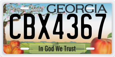 GA license plate CBX4367