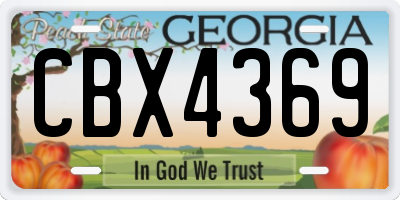 GA license plate CBX4369