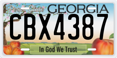 GA license plate CBX4387