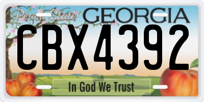 GA license plate CBX4392