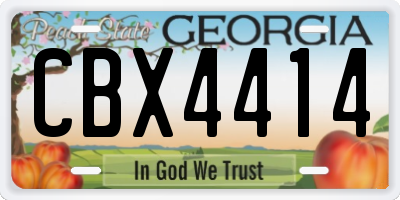 GA license plate CBX4414