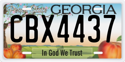GA license plate CBX4437