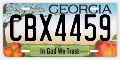 GA license plate CBX4459