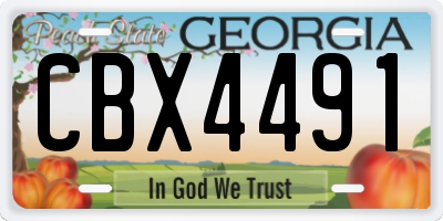 GA license plate CBX4491