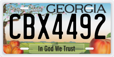 GA license plate CBX4492