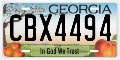 GA license plate CBX4494
