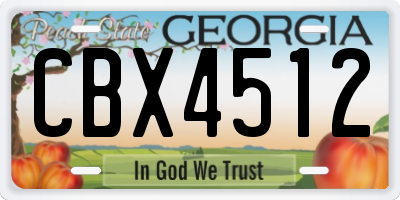 GA license plate CBX4512