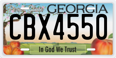 GA license plate CBX4550