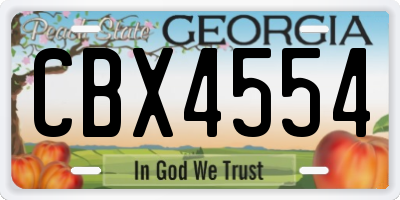 GA license plate CBX4554