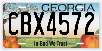 GA license plate CBX4572