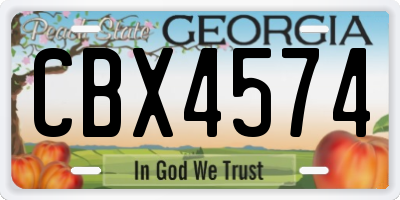 GA license plate CBX4574