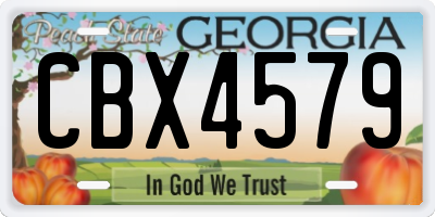 GA license plate CBX4579