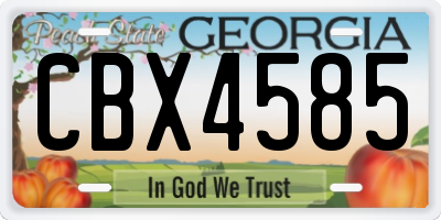 GA license plate CBX4585