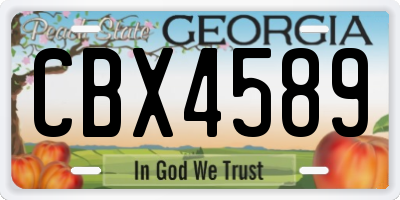 GA license plate CBX4589