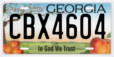 GA license plate CBX4604