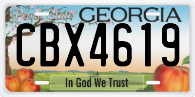 GA license plate CBX4619