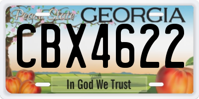 GA license plate CBX4622