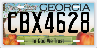 GA license plate CBX4628