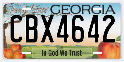 GA license plate CBX4642