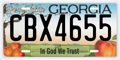GA license plate CBX4655