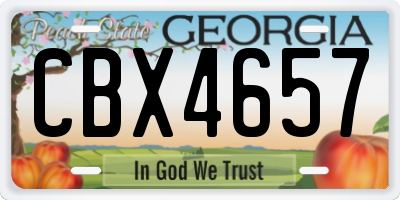 GA license plate CBX4657
