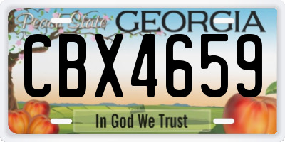 GA license plate CBX4659