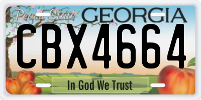 GA license plate CBX4664