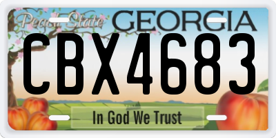 GA license plate CBX4683