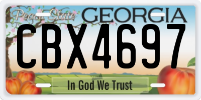 GA license plate CBX4697