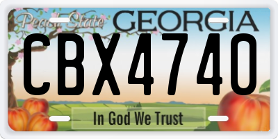 GA license plate CBX4740