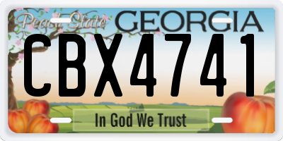 GA license plate CBX4741