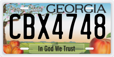 GA license plate CBX4748