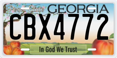 GA license plate CBX4772
