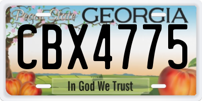 GA license plate CBX4775