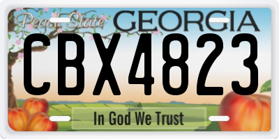 GA license plate CBX4823