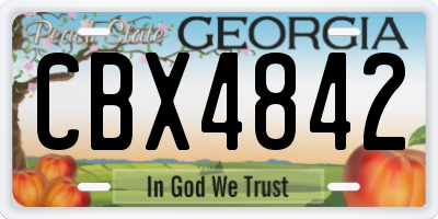 GA license plate CBX4842