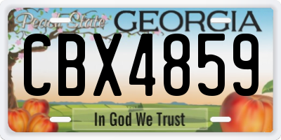 GA license plate CBX4859