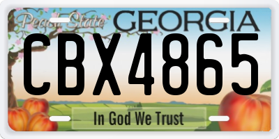 GA license plate CBX4865