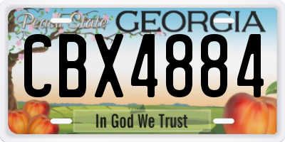 GA license plate CBX4884