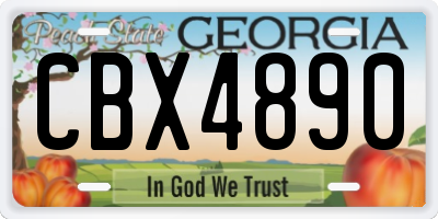 GA license plate CBX4890