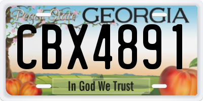 GA license plate CBX4891