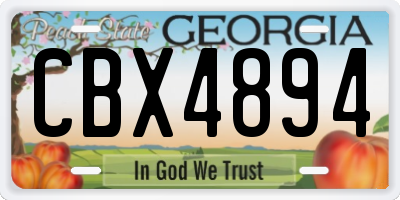 GA license plate CBX4894