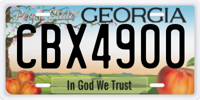 GA license plate CBX4900