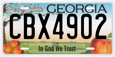 GA license plate CBX4902