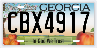 GA license plate CBX4917