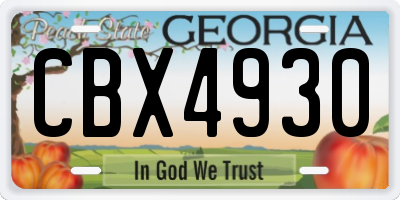 GA license plate CBX4930