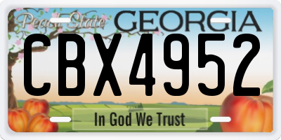 GA license plate CBX4952