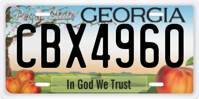 GA license plate CBX4960
