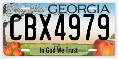 GA license plate CBX4979