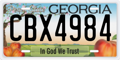 GA license plate CBX4984
